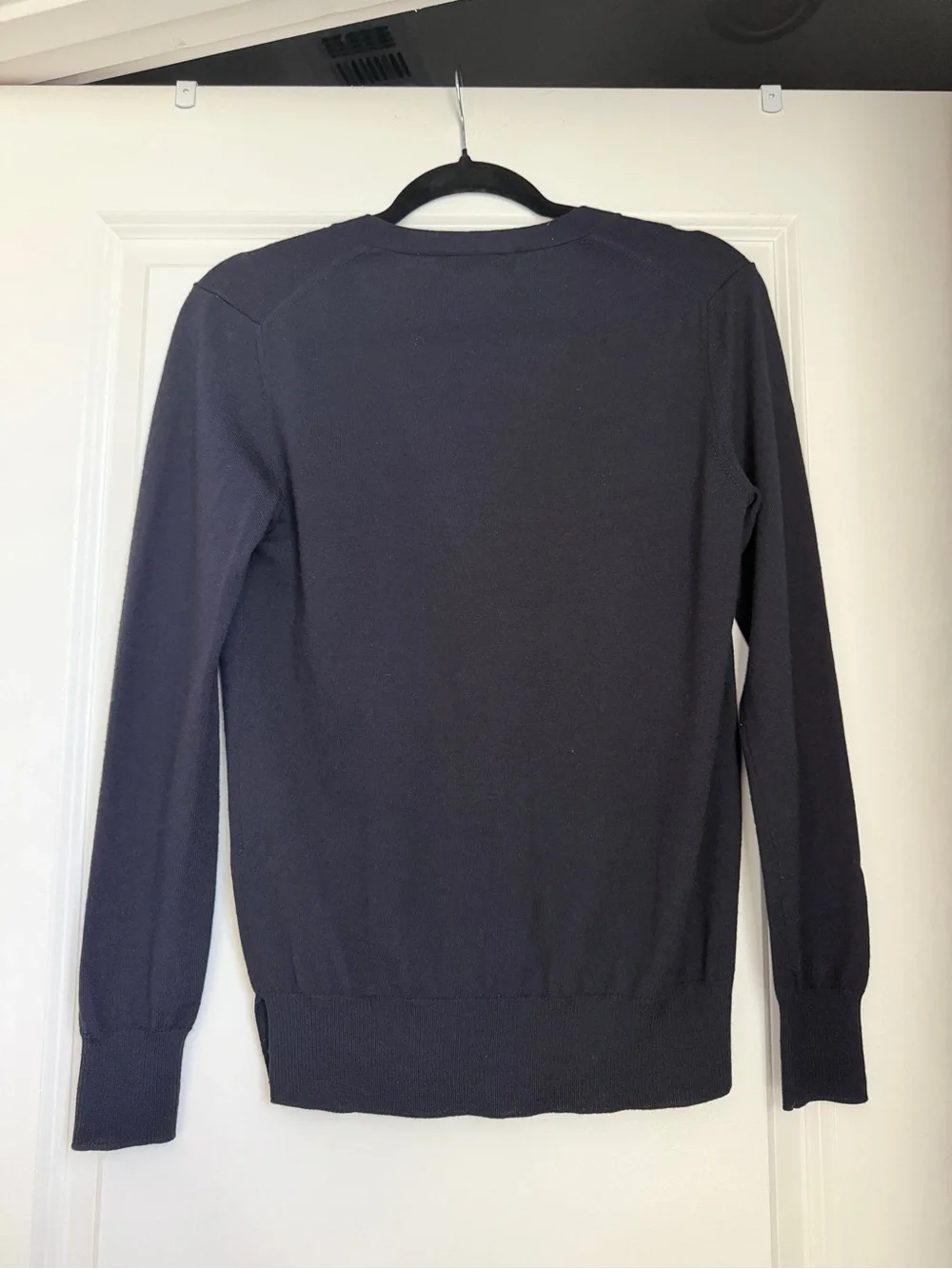 Tory Burch Navy 100% Merino Wool Cardigan S Gold Logo Buttons